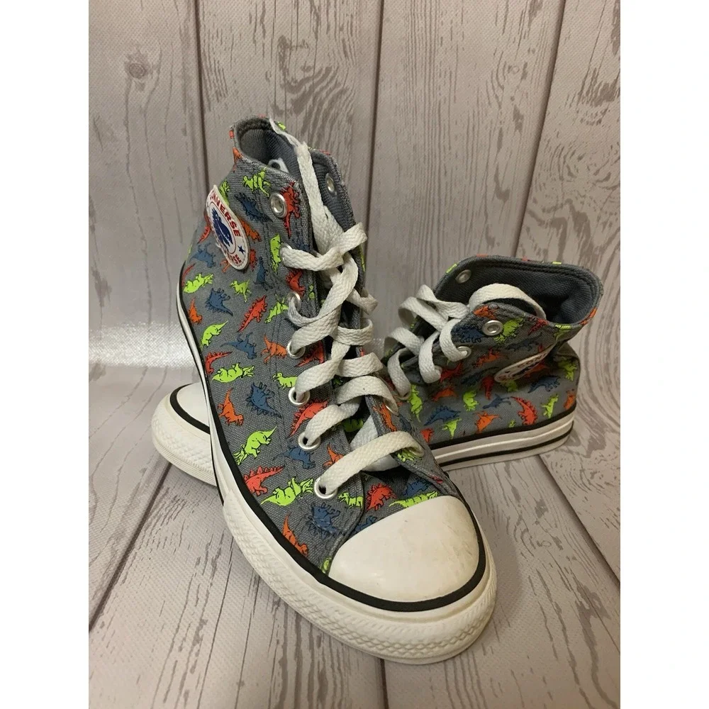 Converse Dinoverse Kids Size 3 Chuck Taylor All Star Hi Top 666200C Junior Dino